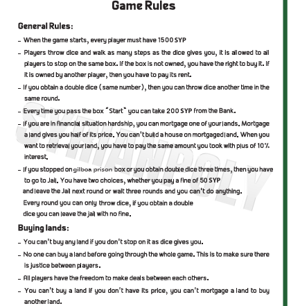 Rules of the game in Jordan poly games